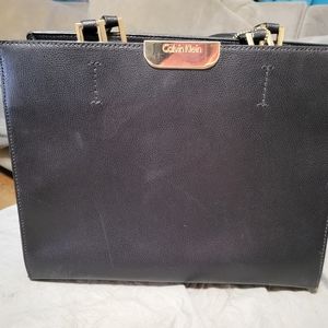 Calvin klein black leather handbag